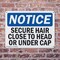 Signmission Secure Hair Close To Head Or Under Cap, 14 in W x Rectangle, Plastic OS-2PACK-NS-P-1014-L-16548 - alternate 4